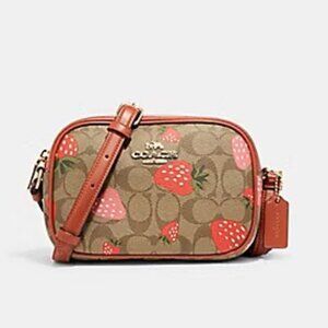 NWT Coach Mini Jamie Camera Bag With Wild Strawberry Print (CH522)